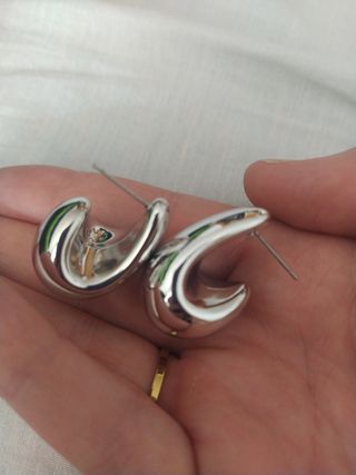 Pendientes gota: plata y oro