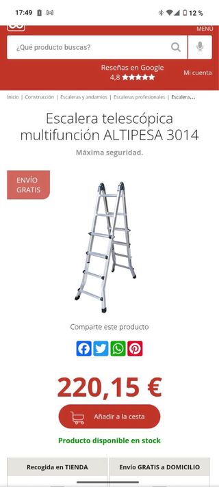 Escalera telescópica multifunción 4x5