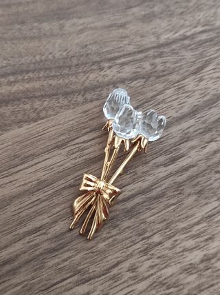 Swarovski mazzo 3 fiori cristallo