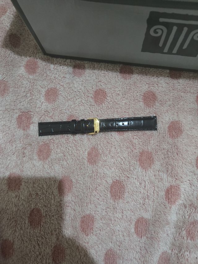 Correa reloj negra dorada