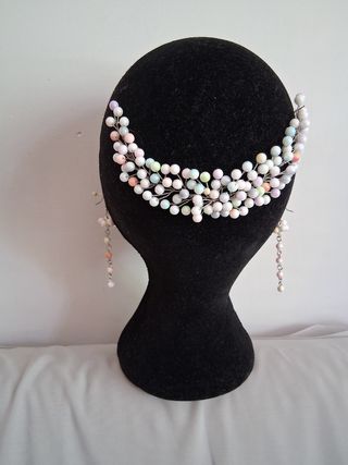 Conjunto fiesta: tocado, pendientes, pulsera