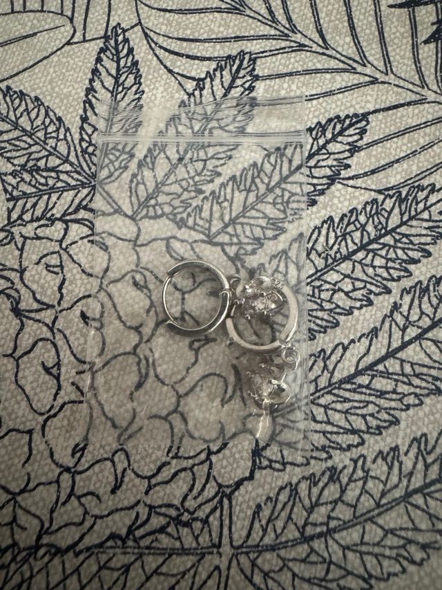 Pendientes plata ley 925 flor con brillo