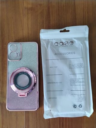 Cover Glitter rosa oro Motorola g34