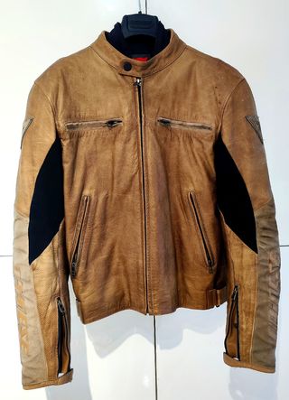 Chaqueta moto Dainese cuero camel