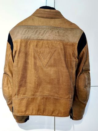 Chaqueta moto Dainese cuero camel