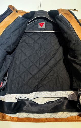 Chaqueta moto Dainese cuero camel