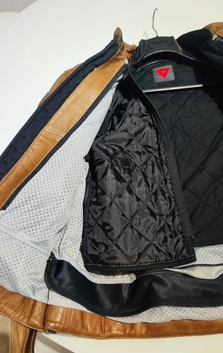 Chaqueta moto Dainese cuero camel