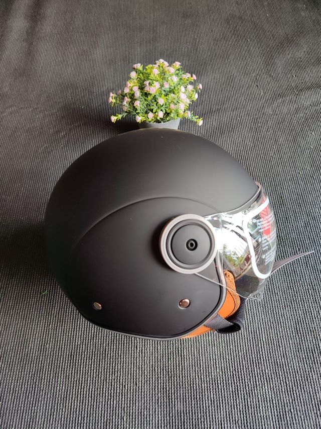 Casco moto retro jet negro mate talla L unisex