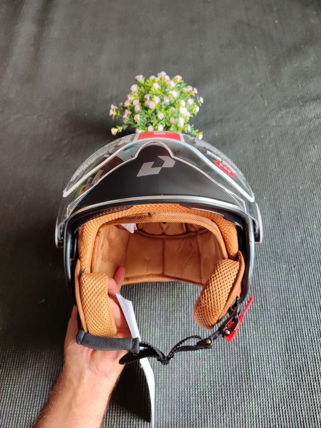 Casco moto retro jet negro mate talla L unisex