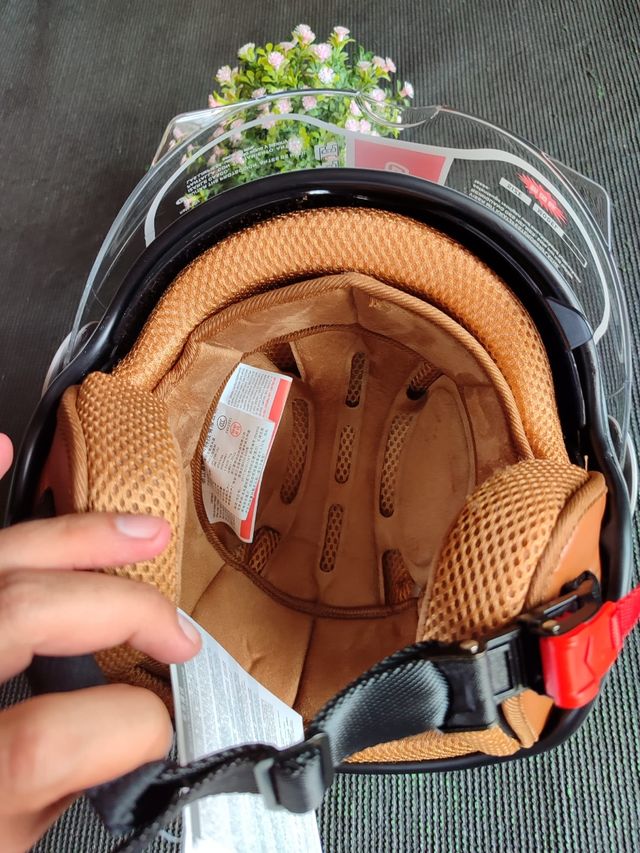 Casco moto retro jet negro mate talla L unisex