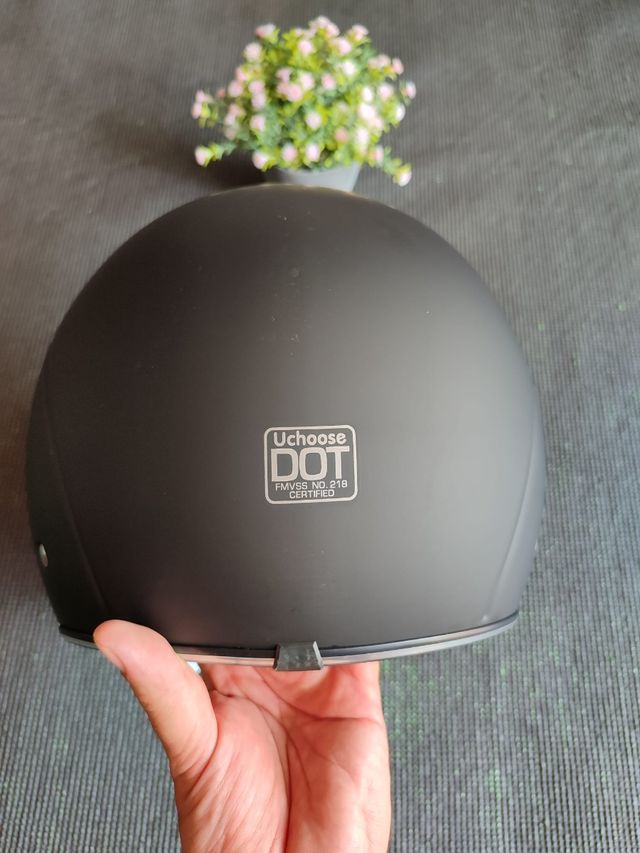 Casco moto retro jet negro mate talla L unisex