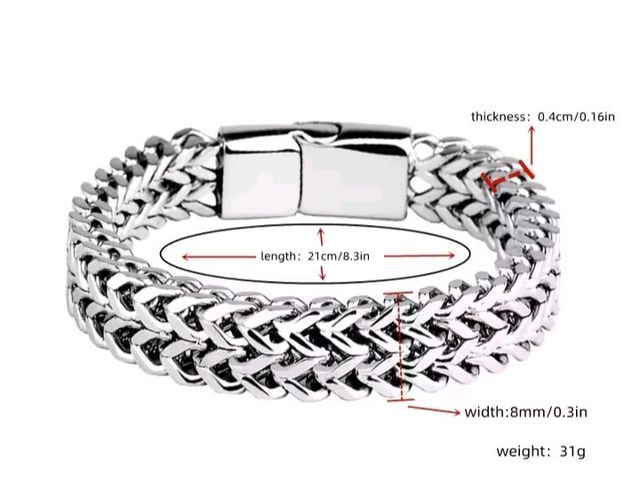 Nuovo bracciale in acciaio inossidabile - Qualità 21 cm