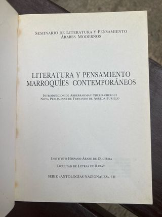 Literatura y pensamiento Marroquies contemporaneos