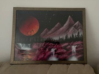 Quadro paesaggio - colori rosa e viola