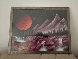 Quadro paesaggio - colori rosa e viola