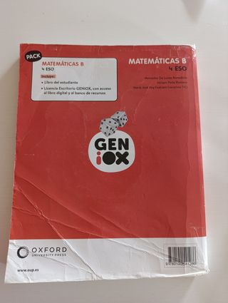 Matemáticas B 4º ESO. Libro del estudiante. GENiOX
