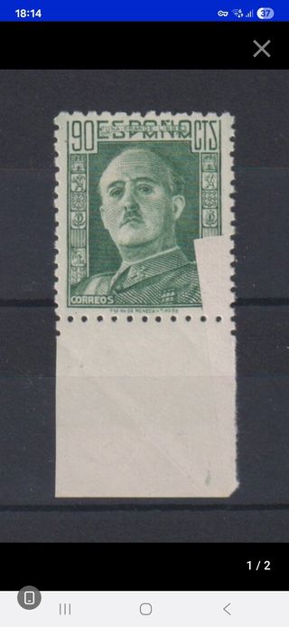 Sellos España Franco: Error Impresión, Edifil 1000