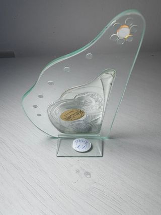 Sacra Famiglia in vetro argento