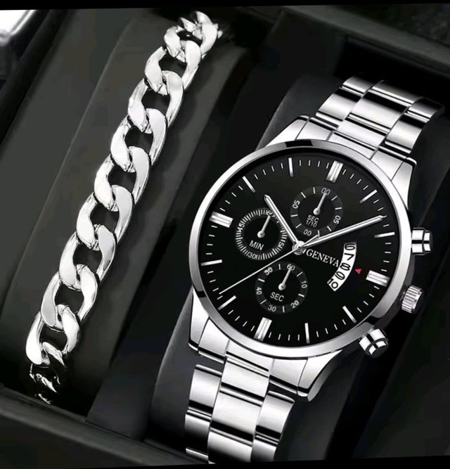 Reloj de hombre deportivo GENEVA + Pulsera Acero