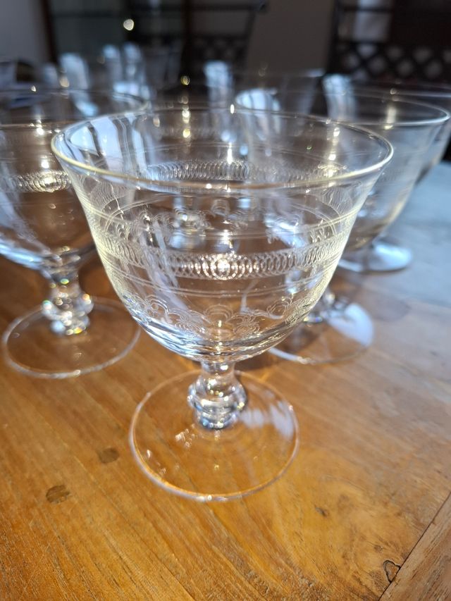 Sei Calici Vino Cristallo Serigrafato