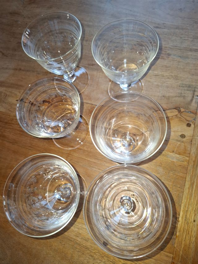 Sei Calici Vino Cristallo Serigrafato