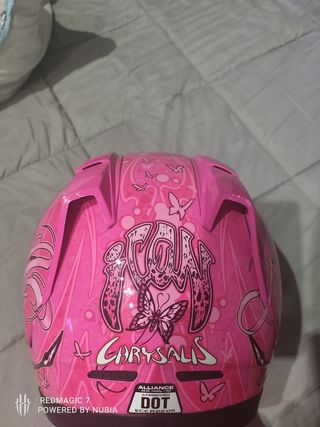 Casco moto Icon mujer rosa