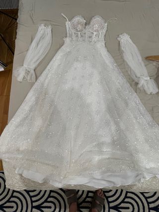 Vestido novia blanco talla S/M