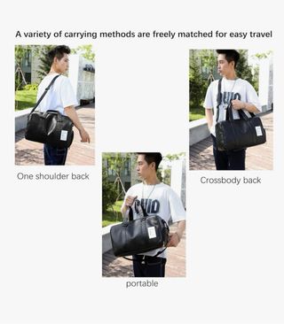Borsa viaggio PU pelle nera