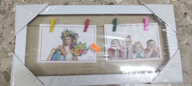 Marco de fotos - 2 fotos - Yute y madera