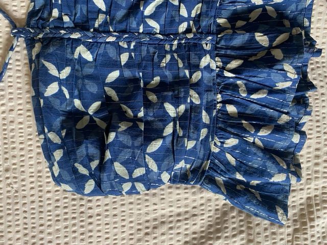 Top Mango Teen azul estampado