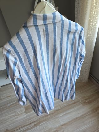 Blazer rayas azul blanco Stradivarius 