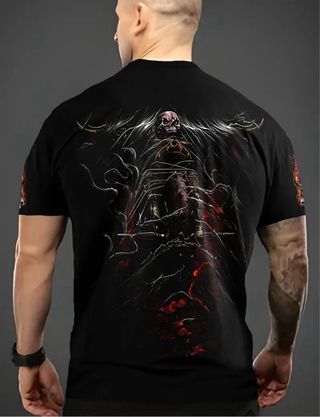 Camiseta negra calavera moto