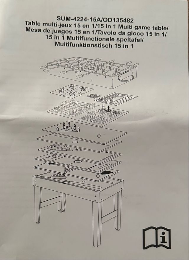 Mesa multijuegos 15 en 1