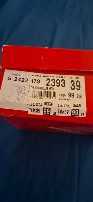 Botines Wonders negros mujer - talla 39