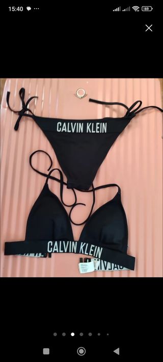 Bikini Calvin Klein negro talla XS