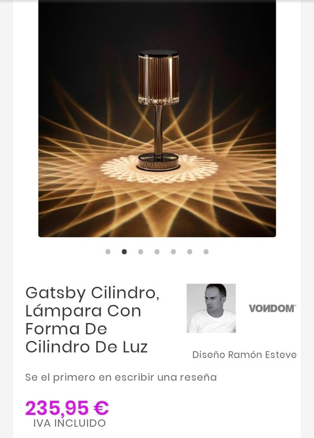 Lampara Vondom Gatsby - Mesa