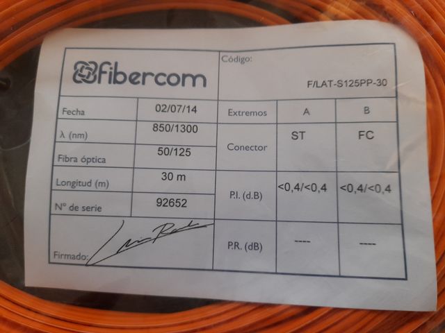 Cavo in fibra ottica Fibercom ST-FC 30m