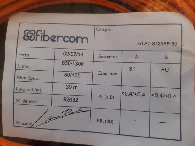 Cavo in fibra ottica Fibercom ST-FC 30m