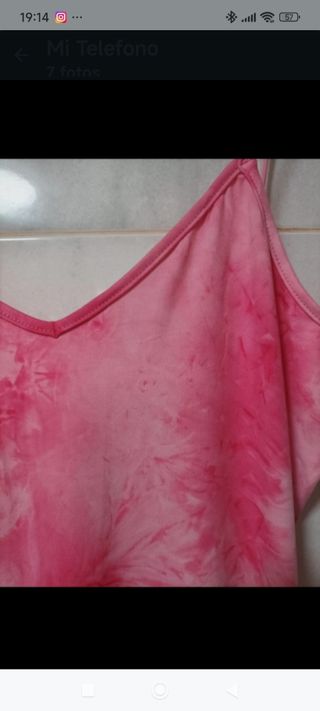 Vestido desgastado fucsia