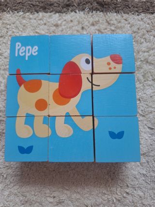 Puzzle cubos madera HAPE infantil