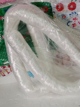 Paquete de pelo grande sintético,blanco,nuevo