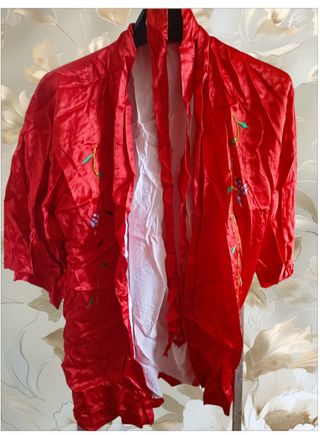 Disfraz mandarín chino talla S - Rojo y Blanco