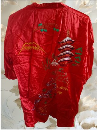 Disfraz mandarín chino talla S - Rojo y Blanco