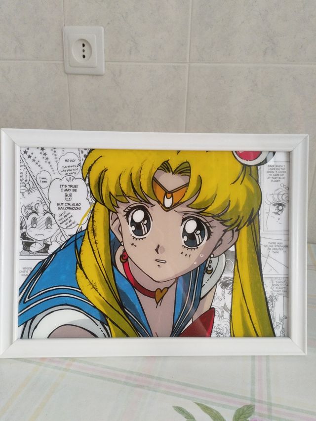 Cuadro Sailor Moon - Pintura vidrio A4