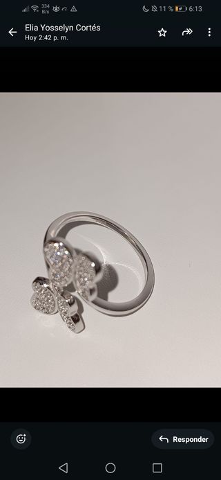 Anillo mariposa plata 💍