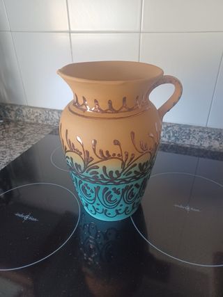 Jarrón Cerámica Artesanal - Naranja-Verde