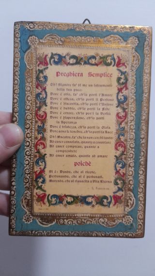 Quadro Preghiera Semplice vintage