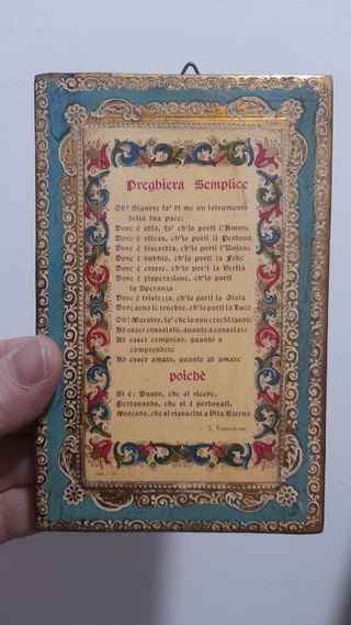 Quadro Preghiera Semplice vintage