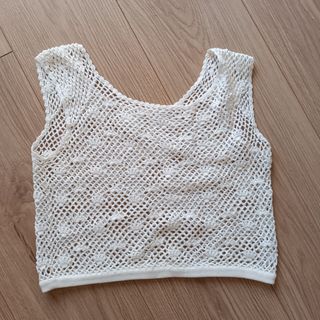 Top blanco crochet