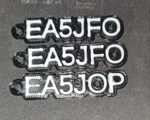 Llavero Keychain Indicativo Ham Radio Callsing 3D